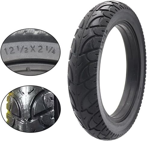 12 Inch Solid Tyre 12 1/2x2 1/4(57-203) Replacement Rubber Tire for Electric Scooters E-Bikes Non-Pneumatic Puncture Proof Wheel 12.5x2.125 Compatible Black Heavy Duty in Kuwait