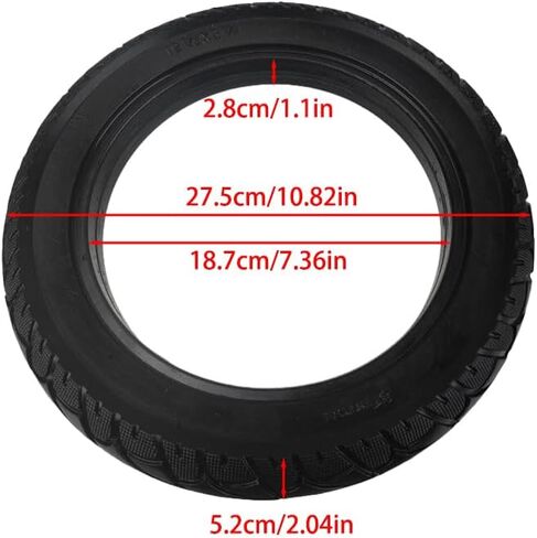 12 Inch Solid Tyre 12 1/2x2 1/4(57-203) Replacement Rubber Tire for Electric Scooters E-Bikes Non-Pneumatic Puncture Proof Wheel 12.5x2.125 Compatible Black Heavy Duty in Kuwait