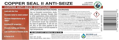 Copper Seal II Copper Anti-Seize Lubricant – Made in the USA, High Temp 1800°F, Prevents Seizing & Corrosion, for Spark Plugs, Exhaust, Bolts & Brakes (8oz) in Kuwait