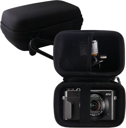WERJIA Hard Carrying Case for Canon PowerShot G7X Mark III/G7X Mark II/G7 X Digital Camera,Fits USB Cable and Extra Batteries (Black) in Saudi Arabia