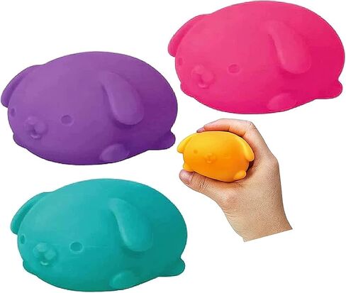 Nee Doh Funky Pup.Groovy Glob! Squishy, Squeezy, Stretchy Stress Fidget Balls Gift Set Party Bundle - 3 Pack (Assorted) in Kuwait