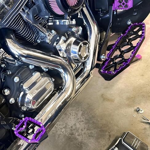 مجموعة رافعات ناقل الحركة للدراجة النارية للطرق الوعرة MX أوتاد الفرامل مناسبة لدراجات Harley Touring Road King Road Glide Electra Glide Street Glide CVO 2014-2025، أرجواني in Kuwait