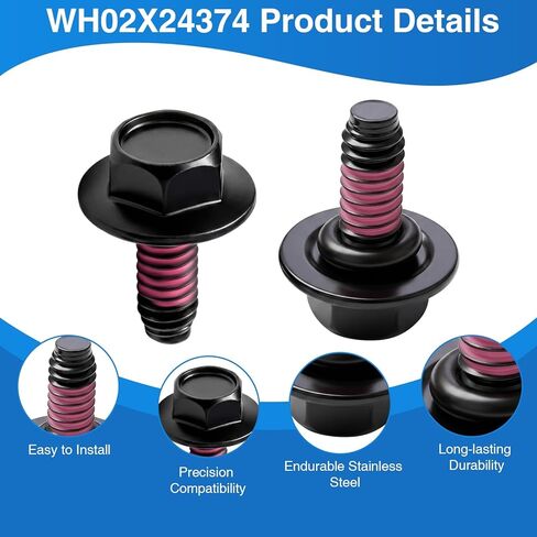 2 قطعة برغي غسالة WH02X24374 1/4-20 يستبدل غسالة GE المتوافقة مع AP6027539، 4587952، PS11759130 in Kuwait