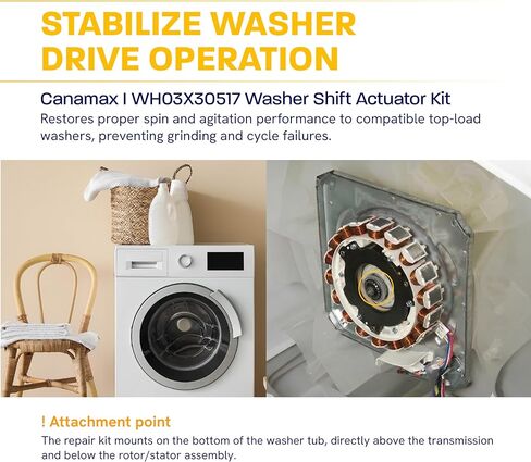 [Upgraded 2026] W10754448 Washer Clutch and W10734521 Slider Repair Kit by Canamax - Fits Whirlpool Maytag Kenmore Top-Load Washers - Replaces W10447973, W10817398, W10006484, W10006494, PS10064562 in Kuwait