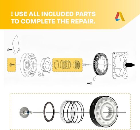 [Upgraded 2026] W10754448 Washer Clutch and W10734521 Slider Repair Kit by Canamax - Fits Whirlpool Maytag Kenmore Top-Load Washers - Replaces W10447973, W10817398, W10006484, W10006494, PS10064562 in Kuwait