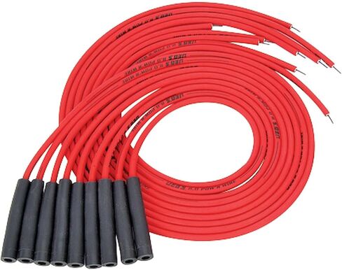 JEGS 8 مم أسلاك الطاقة الحمراء الساخنة | يناسب تشيفي الصغيرة/الكبيرة وAMC 290-401 مع محركات HEI V8 | مسارات فوق أغطية الصمامات أو أسفل الرؤوس | صنع في الولايات المتحدة الأمريكية | محطات توصيل الإشعال متعددة الزوايا in Kuwait