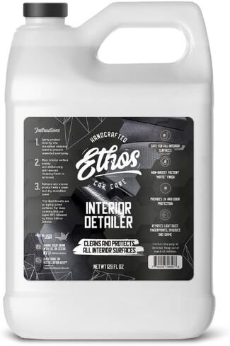 Ethos Interior Detailer Spray - Interior Car Cleaner Easily Cleans & Protects All Interior Surfaces | Non Greasy Satin Finish with UV Protection & Odor Neutralizing Agents in Kuwait
