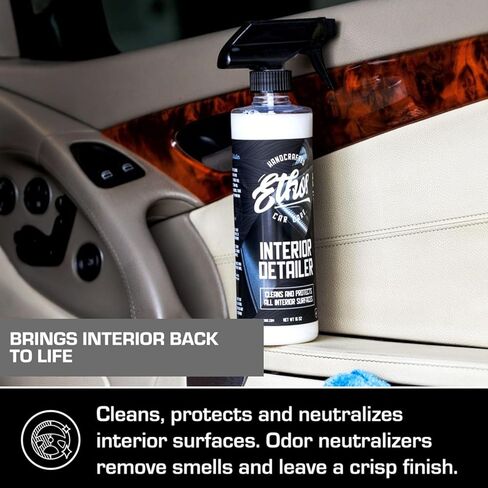 بخاخ Ethos Interior Detailer - منظف السيارة الداخلي ينظف ويحمي جميع الأسطح الداخلية بسهولة | لمسة نهائية من الساتان غير الدهني مع حماية من الأشعة فوق البنفسجية وعوامل تحييد الرائحة in Kuwait
