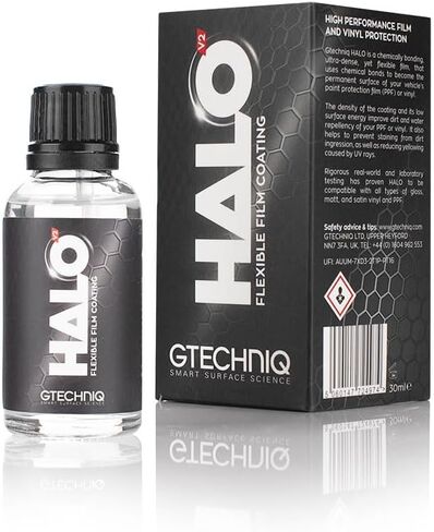 Gtechniq HaloV2 Flexible Film Coating for Cars, 1 fl oz | Chemically-Bonding Formula Protects PPF and Vinyl, Repels Dirt, Prevents Staining, For Gloss, Matte or Satin Finishes, Lasts up to 2 Years in Kuwait