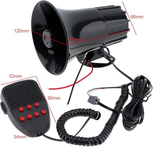 12V Loud Horn Siren For Car Vans Trucks Motorcycles Boats Warning Alarm with 150db 100W Loud Speaker in Kuwait