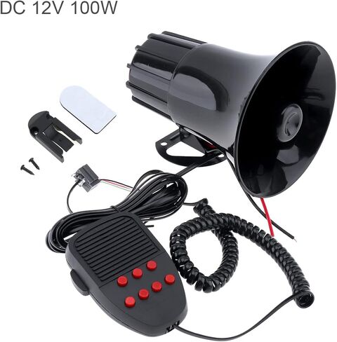 12V Loud Horn Siren For Car Vans Trucks Motorcycles Boats Warning Alarm with 150db 100W Loud Speaker in Kuwait