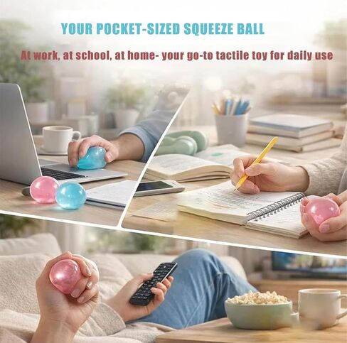 2026 New Coconut Oil Stress Ball, Coconut Oil Squishy, Slow Rising Non-Rebounding Stress Relief Squishy, Portable Desk Squishies Stress Ball (2pcs1.6in Pink+Blue) in Kuwait