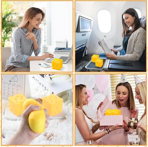 Cheese Squishy 2Pcs, Soft Sensory Fidget Toy that Always Returns to Shape, Stress Relief for Adults & Office Desk, Party Favors Gift in Saudi Arabia