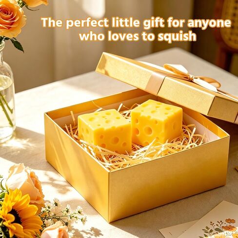 Cheese Squishy 2Pcs, Soft Sensory Fidget Toy that Always Returns to Shape, Stress Relief for Adults & Office Desk, Party Favors Gift in Saudi Arabia