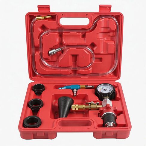 Coolant Vacuum Refill Kit Radiator Cooling System Vacuum Refilling Gauge Tool with 32mm 35mm 40mm 45mm Apdapters in Kuwait