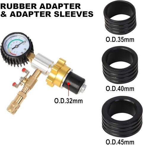 Coolant Vacuum Refill Kit Radiator Cooling System Vacuum Refilling Gauge Tool with 32mm 35mm 40mm 45mm Apdapters in Kuwait
