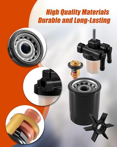 مجموعة خدمة الصيانة الخارجية مناسبة لميركوري 40 50 60 HP EFI 4Cyl Outboard 4 Stroke (حالات التروس القياسية فقط) استبدال 8M0113483 مجموعة إصلاح مضخة المياه مجموعة فلتر زيت الترموستات in Kuwait