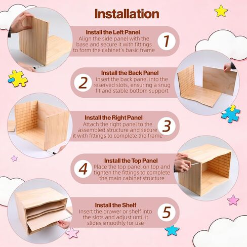 Wooden Puzzle Holder Rack, 7-Tier Puzzle Storage Shelf with Removable Drawers Puzzle Racks for Wooden Puzzles in Kuwait