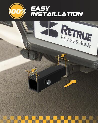 RETURE Trailer Hitch Extender for 2 inch Receiver, 7 inch Tow Extension Length 3500 Lbs GTW with 5/8" Bolt Flange Nut and Clip in Kuwait