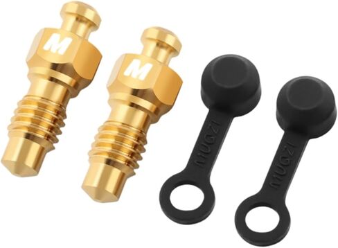 2 Pieces Brake Bleed Screws Hydraulic Caliper Titanium Alloy Bleeder with Rubber Replacement Equipment Suitable for Mountain Road B in Saudi Arabia