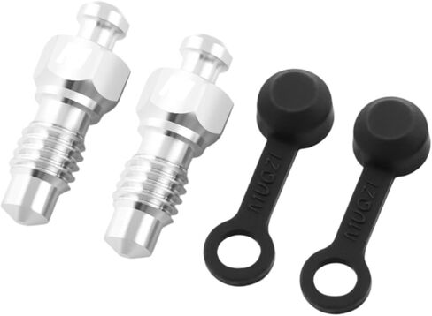 2 Pieces Brake Bleed Screws Hydraulic Caliper Titanium Alloy Bleeder with Rubber Replacement Equipment Suitable for Mountain Road B in Saudi Arabia