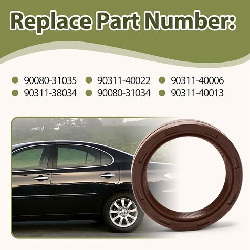 Engine Camshaft & Crankshaft Oil Seal Kit Compatible with Lexus ES250 ES300 ES330 RX300 RX330 RX400h, Toyota Camry Solara Highlander Sienna Avalon Replace 90311-38034 90311-40022 in Kuwait