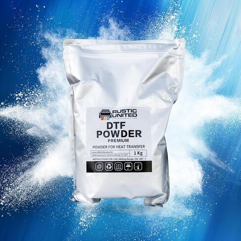 مسحوق Rustic United DTF، 1 كجم / 35.3 أونصة لاصقة تذوب بالحرارة مسبقًا نقل رقمي طباعة مباشرة لجميع أنواع الملابس والأقمشة المتوافقة مع جميع طابعات DTF/DTG in Kuwait