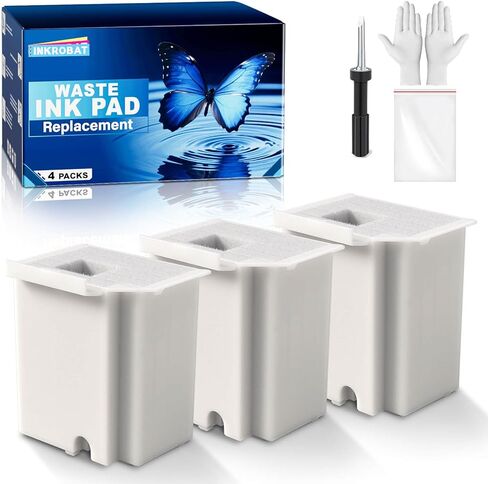 Waste Ink Pad Replacement with Reset Software for Ecotank ET-2800 ET-4800 ET-2720 ET-2803 ET-2400 ET-4700 2800 4800 2720 2803 ET2800 ET4800 Printer, Maintenance Box with Reset Software (3 Packs) in Kuwait
