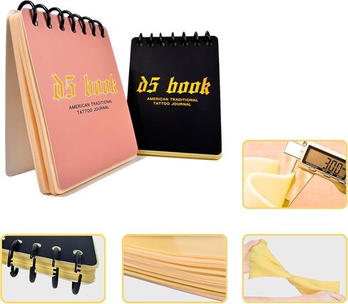 D5 Tattoo Practice Flipbook - 7 Sheets of 3MM Premium Material, Original Tattoo Practice Book, Create Your Own Tattoo Training Journal, Portable & Reusable for DIY Tattoo Artists in Kuwait
