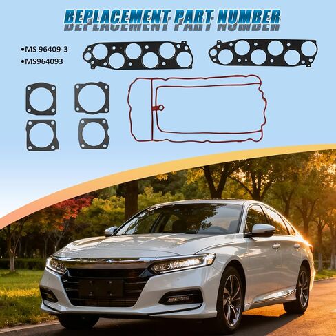 MS96409-3 Fuel Injection Plenum Gasket Compatible with Acura Honda Vehicle 2005-2020 MDX RDX TL TSX 2005-2017 Accord Odyssey Pilot Ridgeline Crosstour - Upper Intake Manifold Gasket, Replace#MS964093 in Kuwait