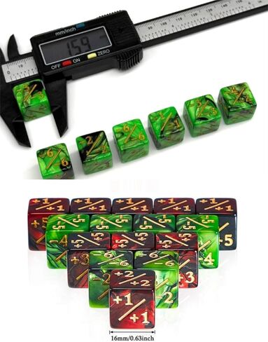 48 Pieces MTG Counters Magic Dice, +1/+1 Buff Tokens Black Counter D6, Gaming Accessories for TCG Cards/Players(Green +red) in Kuwait