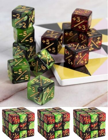48 Pieces MTG Counters Magic Dice, +1/+1 Buff Tokens Black Counter D6, Gaming Accessories for TCG Cards/Players(Green +red) in Kuwait