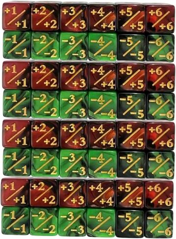48 Pieces MTG Counters Magic Dice, +1/+1 Buff Tokens Black Counter D6, Gaming Accessories for TCG Cards/Players(Green +red) in Kuwait