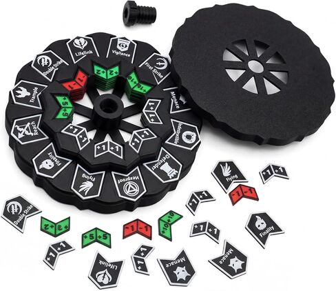 MTG Abilities Keywords Counter Wheel,7.5" Diameter Token Tracker with 123-Piece Keyword and Life Counter Bulk Tokens,for TCG/MTG Magic Card Gaming Accessories-Track Flying,Lifelink & Stat Buffs Easily in Kuwait