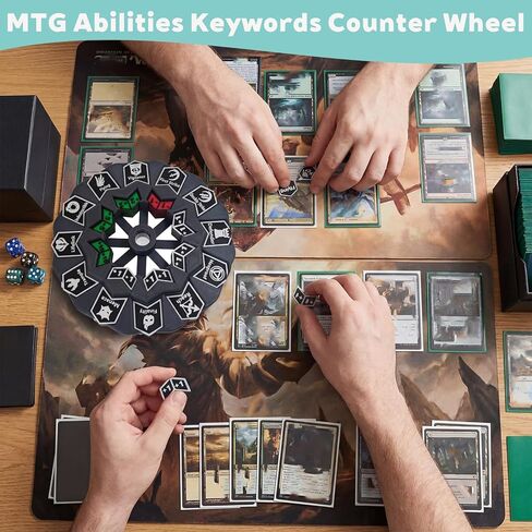 MTG Abilities Keywords Counter Wheel,7.5" Diameter Token Tracker with 123-Piece Keyword and Life Counter Bulk Tokens,for TCG/MTG Magic Card Gaming Accessories-Track Flying,Lifelink & Stat Buffs Easily in Kuwait