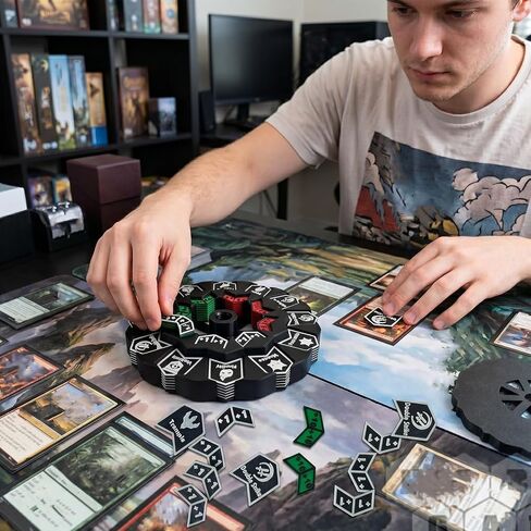 MTG Abilities Keywords Counter Wheel,7.5" Diameter Token Tracker with 123-Piece Keyword and Life Counter Bulk Tokens,for TCG/MTG Magic Card Gaming Accessories-Track Flying,Lifelink & Stat Buffs Easily in Kuwait