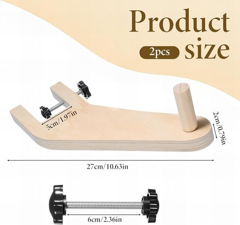 2 Pcs Wooden Craft Paper Roll Holder Dispenser Fits Tables 0-1.9" Thick and 5" Thick Paper Rolls with 1"+ Holes Crafts Papers Roll Holder Tabletop Dispenser for Painting or Craft Packaging in Kuwait