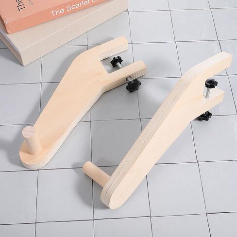 2 Pcs Wooden Craft Paper Roll Holder Dispenser Fits Tables 0-1.9" Thick and 5" Thick Paper Rolls with 1"+ Holes Crafts Papers Roll Holder Tabletop Dispenser for Painting or Craft Packaging in Kuwait