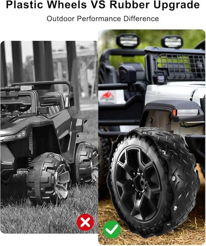 WUMZIJ Tires Wheels Upgrade Kit for Power Wheel Ride on Car, Rubber Tire Protection Covers for Plastic Wheels, Anti-Slip and Noise Reduction Shock Absorbing in Kuwait