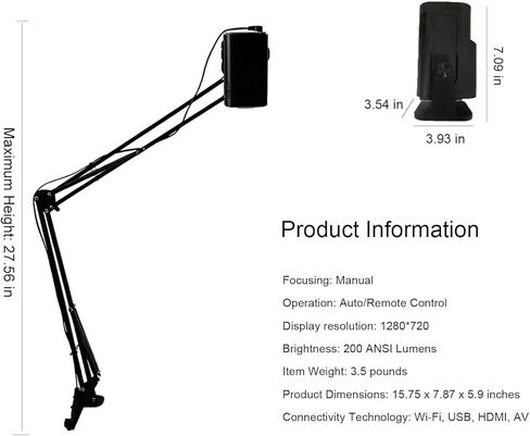 Art Projector For Drawing Tracing, Image Projector For Canvas Painting, With Wifi And Usb Drive, 720p Portable Smart Projector, Arts & Crafts Sketching Tool For Kids And Beginners in Kuwait