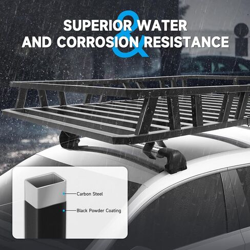 Universal 60"x36"x5" Roof Rack Cargo Basket, Heavy-Duty Carbon Steel Carrier with 250 lb Capacity for SUV Truck Car in Kuwait