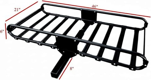 LARIN SCR-500 Hitch Mount Cargo Carrier – 500 lb Capacity – 46" x 21" x 6" Steel Platform – Fits Class III & IV 2" Receivers – Heavy-Duty Powder-Coated Tubular Steel Rack for SUV, Truck & RV in Kuwait