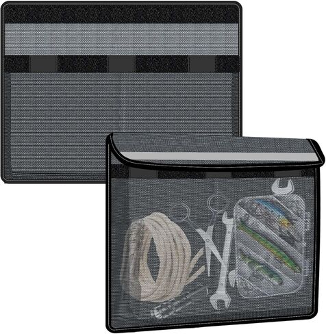 2 Pack 9.4''×13.4'' Boat Storage Bag with Reflective Strips - Marine Storage Solution Closable Adhesive PVC Boat Mesh Bag for Boat Tackle Storage, Gloves Tools Flashlight Tackle Gear in Saudi Arabia