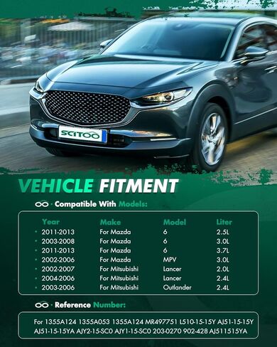 التحكم في مروحة تبريد المحرك SCITOO متوافق مع 2003-2008 لمازدا لـ 6 3.0L 2011-2013 لمازدا لـ 6 3.7L 2002-2006 لمازدا لـ MPV 3.0L استبدال #1355A124 in Kuwait