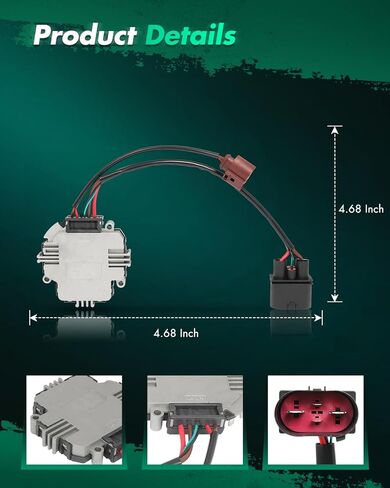 SCITOO Engine Cooling Fan Control Compatible with A3 2004 2006-2013 for 2.0L, 2004 2006-2013 for Quattro 2.0L, 2004-2009 for Quattro 3.2L Replace#3C0959455F in Kuwait