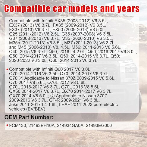 Engine Cooling Fan Control Module Compatible with Infiniti Q50 QX50 Q60 G37 QX70 M35 M35h M37 M45 M56 EX35 for Nissan Juke LEAF GT-R Radiator Fan Control Module Replace FCM130 21493EH10A in Kuwait
