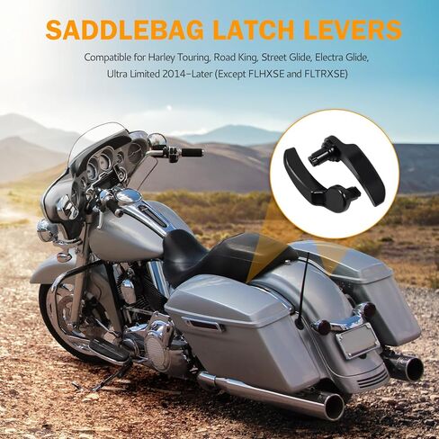 PBYMT حقيبة السرج المزالج عدة الصلب السرج غطاء الرافعات مقبض رافعة مناسبة ل Harley Touring Road King Street Glide Electra Glide Ultra Limited 2014-2024 (أسود) in Kuwait