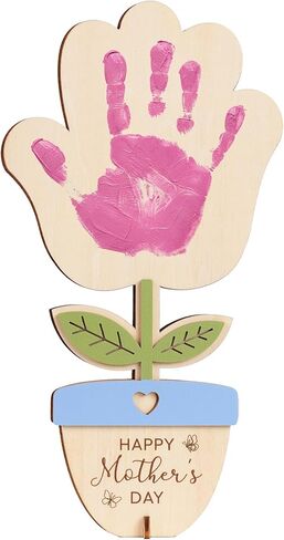 HYPERI DIY Mothers Day Crafts for Kids Handprint Art, Handprints Wooden Rose Flower Bouquet, Mothers Day Gifts for Mom from Kids, for Grandma from Grandkids, Mothers Day Keepsake Craft (Flower) in Saudi Arabia