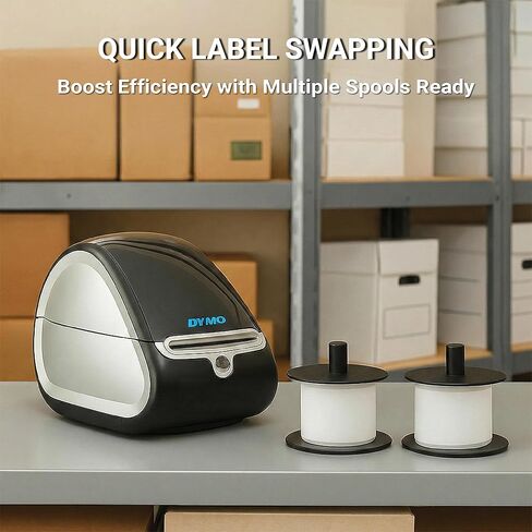 بكرة بديلة لطابعات الملصقات DYMO LabelWriter 550 450 400 300 | صنع في الولايات المتحدة الأمريكية | المغزل المناسب تمامًا لحامل البكرة الاحتياطية، قابل للتعديل من 3/4 إلى 2-5/16 بوصة | جزء OEM 2025672 95175 in Kuwait