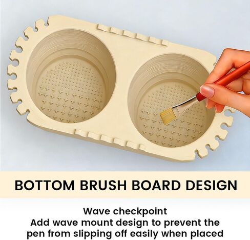 Beige Dual Compartment Paint Brush Cleaning Cup,Collapsible Paint Water Cup & Brush Cleaner with Brush Holder, Squeegee Lips & Drip Tray for Acrylic, Watercolor & Art Supplies in Kuwait